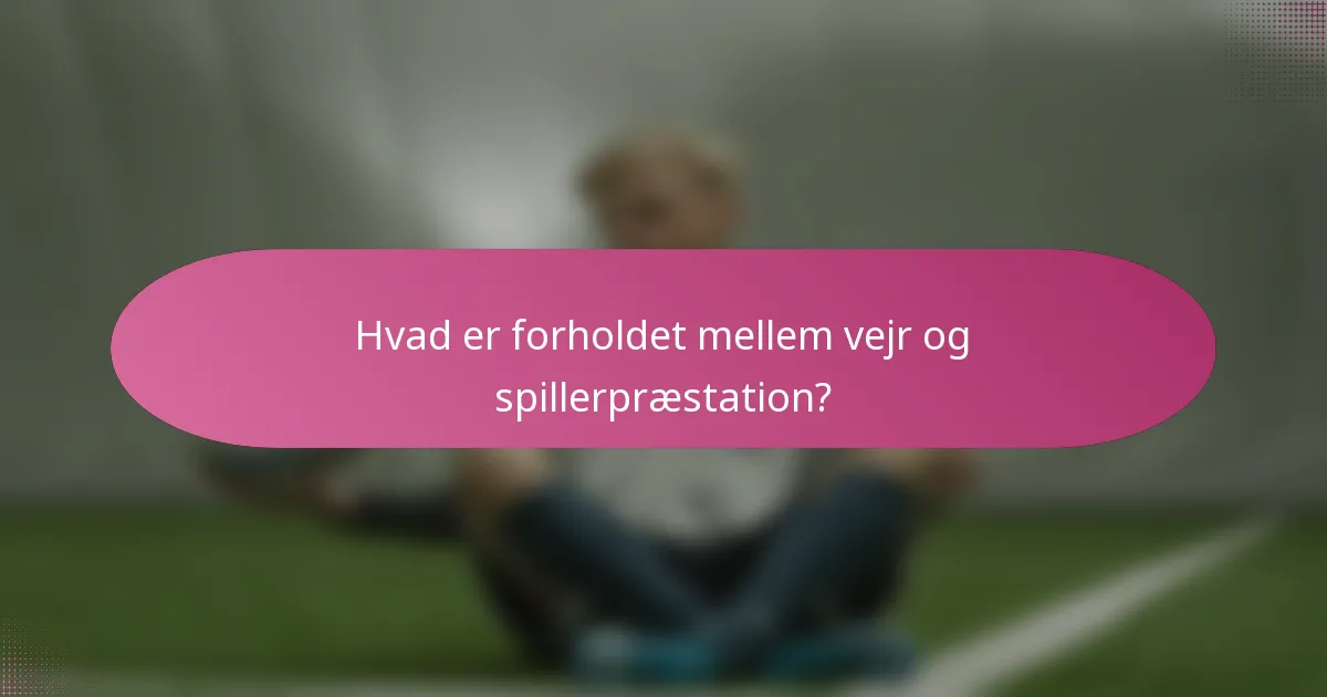 Hvad er forholdet mellem vejr og spillerpræstation?