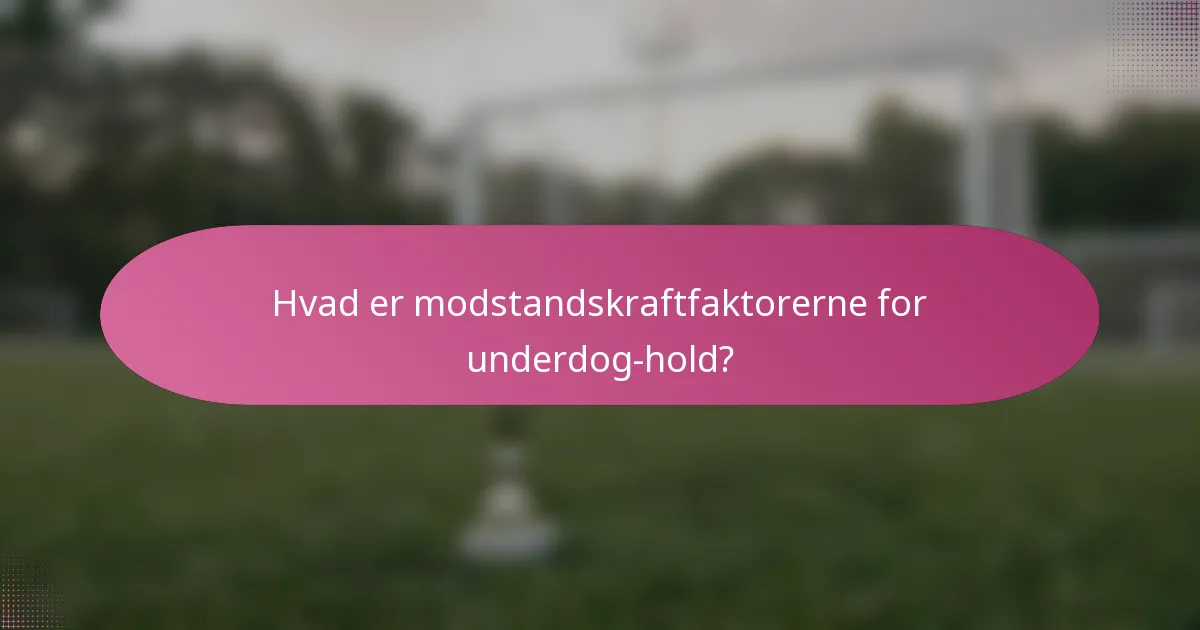 Hvad er modstandskraftfaktorerne for underdog-hold?