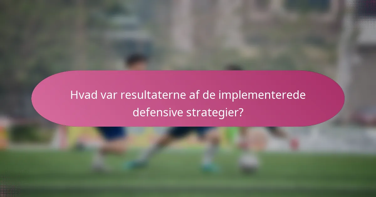 Hvad var resultaterne af de implementerede defensive strategier?