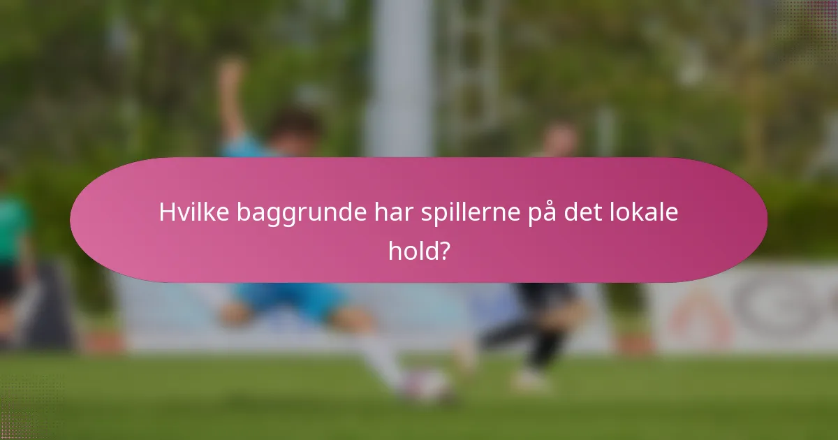 Hvilke baggrunde har spillerne på det lokale hold?