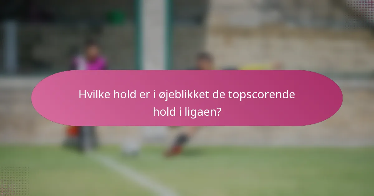 Hvilke hold er i øjeblikket de topscorende hold i ligaen?