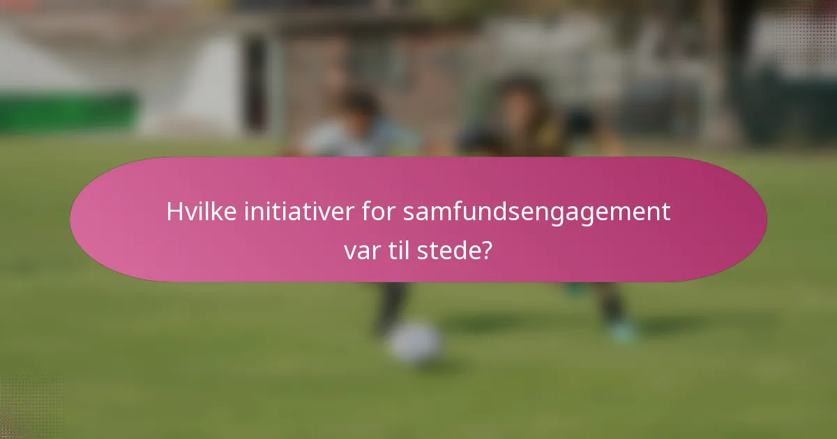 Hvilke initiativer for samfundsengagement var til stede?