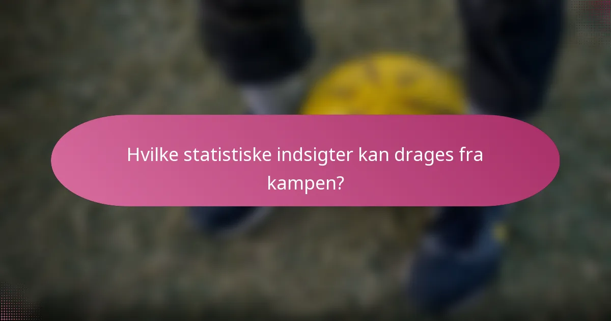 Hvilke statistiske indsigter kan drages fra kampen?