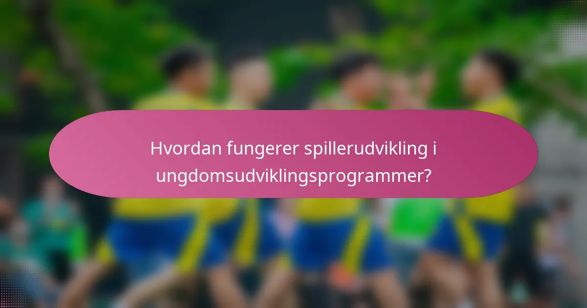 Hvordan fungerer spillerudvikling i ungdomsudviklingsprogrammer?
