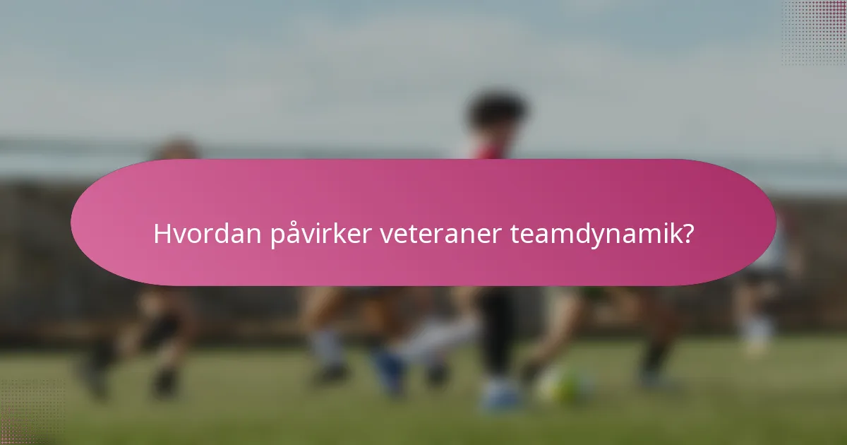 Hvordan påvirker veteraner teamdynamik?