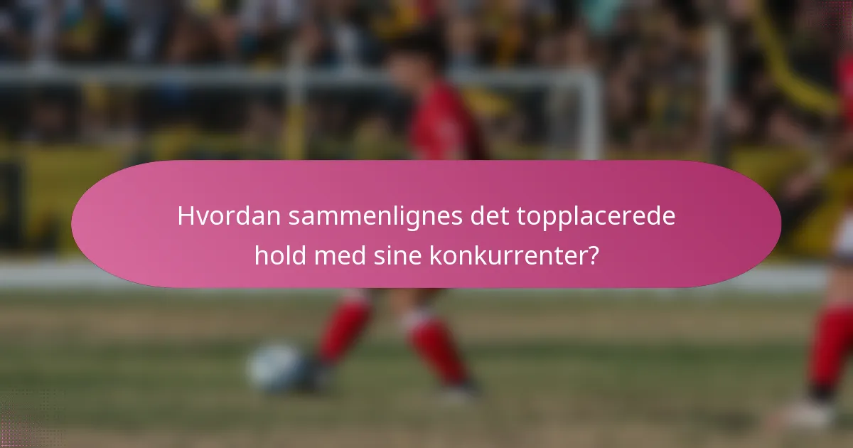 Hvordan sammenlignes det topplacerede hold med sine konkurrenter?