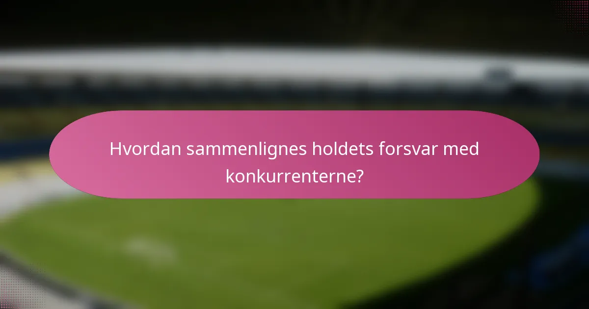 Hvordan sammenlignes holdets forsvar med konkurrenterne?